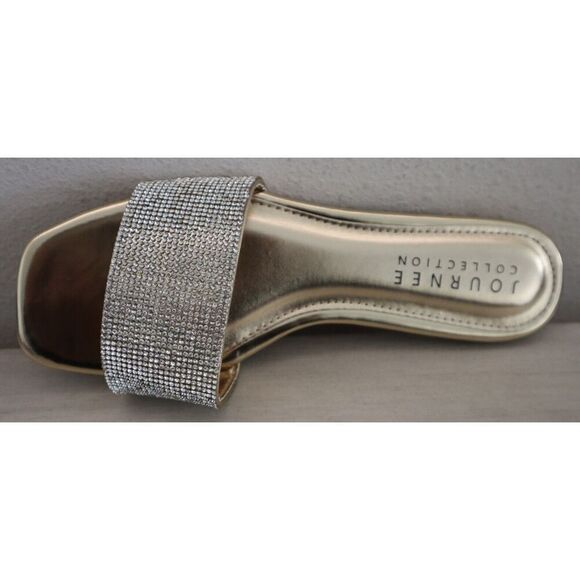 Journee Collection 007226 Women's Sz 7 Gold Embellished Grayce Slide Sandals - Picture 7 of 13